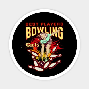 Retro vintage bowling girl Magnet